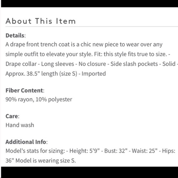 Elodie Drape Front Trench - Picture 4 of 8